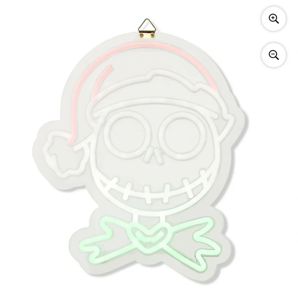 Disney Jack Skellington Neon Light Window Fixture NEW Santa Hat Christmas
